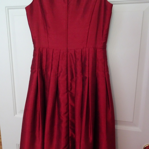 Wine Size 6 Party/Cocktail Dress-Ruffle-Belt - Picture 6 of 8